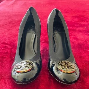 Tory Burch Black Patent Leather Ballet Heels Pumps